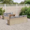 vidaXL Ensemble de canapé de jardin 8 pcs Beige Poly rotin