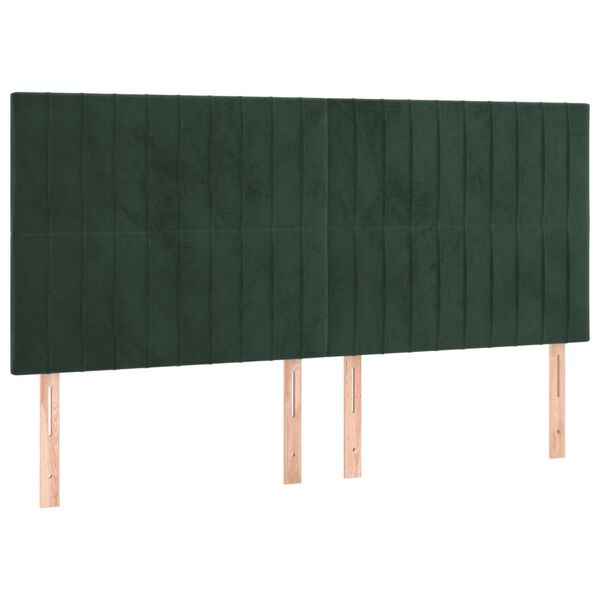 vidaXL T&ecirc;te de lit Vert fonc&eacute; 200x5x118/128 cm Velours