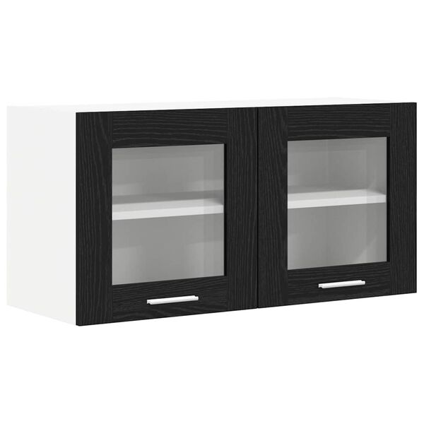 vidaXL Armoire suspendue Ch&ecirc;ne noir et Blanc 80 x 31 x 40 cm