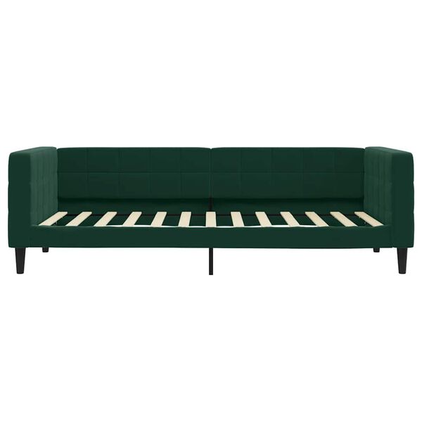 vidaXL Lit de repos sans matelas vert fonc&eacute; 90x200 cm velours