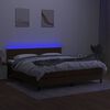 vidaXL Sommier &agrave; lattes de lit matelas et LED Marron fonc&eacute; 160x200 cm