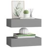 vidaXL Étagères à tiroirs murales 2 pcs gris 40x23,5x10 cm MDF
