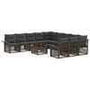 vidaXL Ensemble de canap&eacute; de jardin 12 pc Gris polyrotin