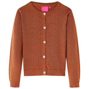 Cardigan pour enfants tricot&eacute; cognac 92