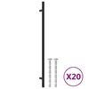 vidaXL Poign&eacute;es d'armoire 20 pcs noir 320 mm acier inoxydable