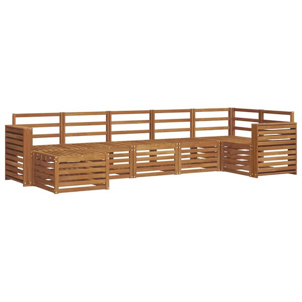 vidaXL Ensembles de canap&eacute;s 7 pcs Naturel Bois d'Acacia Massif