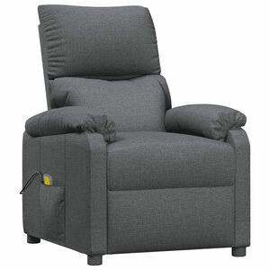 vidaXL Fauteuil de massage Gris fonc&eacute; Tissu