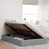 vidaXL Lit de Rangement avec matelas Gris clair 120 x 200 cm tissu