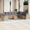 vidaXL Salon de jardin avec coussins 12 pcs beige r&eacute;sine tress&eacute;e