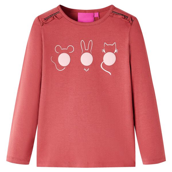 T-shirt pour enfants à manches longues rose brûlé 128