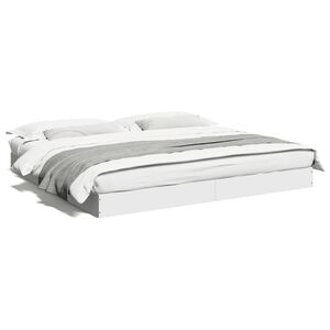 vidaXL Cadre de lit sans matelas blanc 180x200 cm bois d'ing&eacute;nierie
