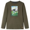 T-shirt enfants &agrave; manches longues kaki 128