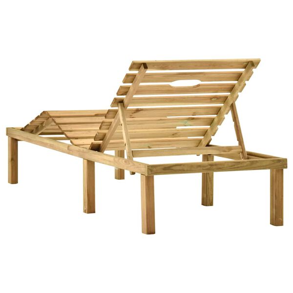 vidaXL Chaise longue de jardin avec table Bois de pin impr&eacute;gn&eacute;