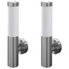 2 appliques murales cylindriques en acier inoxydable