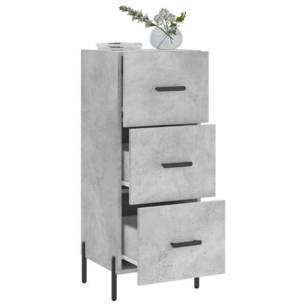 vidaXL Buffet Gris béton 34,5x34x90 cm Bois d'ingénierie