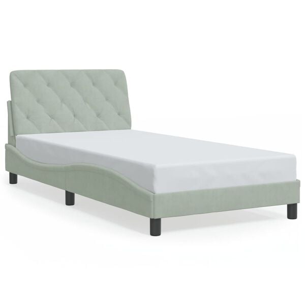 vidaXL Cadre de lit sans matelas gris clair 100x200 cm velours
