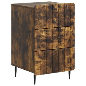 vidaXL Cabinet de chevet Ch&ecirc;ne fum&eacute; 43 x 41 x 68 cm Bois d'ing&eacute;nierie