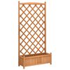 vidaXL Jardini&egrave;re avec treillis marron 90x35x180 cm bois massif de sapin
