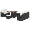 vidaXL Ensemble de canap&eacute; de jardin 8 pc Noir polyrotin