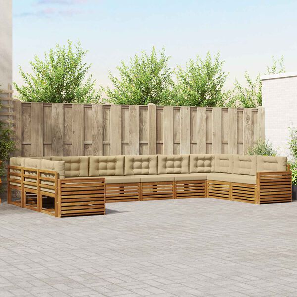 vidaXL Ensembles de canap&eacute;s avec coussin 7 pcs Naturel et Beige