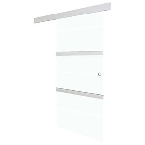 vidaXL Porte coulissante but&eacute;es souples Verre ESG aluminium 76x205 cm