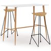 vidaXL Ensemble de bar 3 pcs Blanc