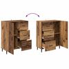 vidaXL Haut Armoire 2 pcs Bois Ancien Bois Agglom&eacute;r&eacute; et Verre