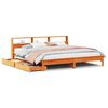 vidaXL Lit biblioth&egrave;que sans matelas cire marron 200x200 cm pin massif