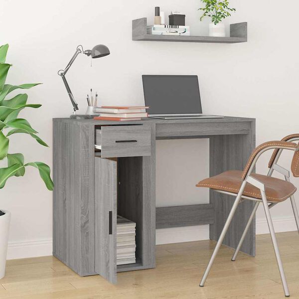 vidaXL Bureau Sonoma gris 100x49x75 cm Bois d'ing&eacute;nierie