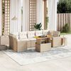 vidaXL Salon de jardin avec coussins 8 pcs beige r&eacute;sine tress&eacute;e