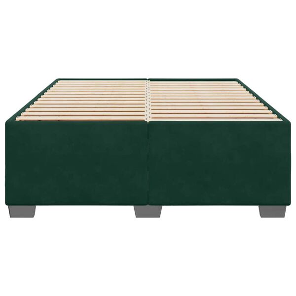vidaXL Cadre de lit sans matelas vert fonc&eacute; 160x200 cm velours