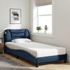 vidaXL Lit avec matelas Hvar bleu 80x200 cm tissu