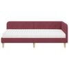 vidaXL Cadre de lit d'angle avec matelas Bordeaux 100 x 200 cm tissu