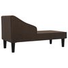 vidaXL Chaise longue avec traversin marron fonc&eacute; tissu