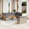 vidaXL Salon de jardin et coussins 12 pcs m&eacute;lange beige r&eacute;sine tress&eacute;e