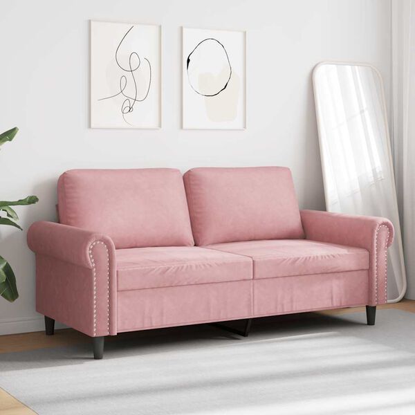 vidaXL Canap&eacute; &agrave; 2 places Rose 140 cm Velours
