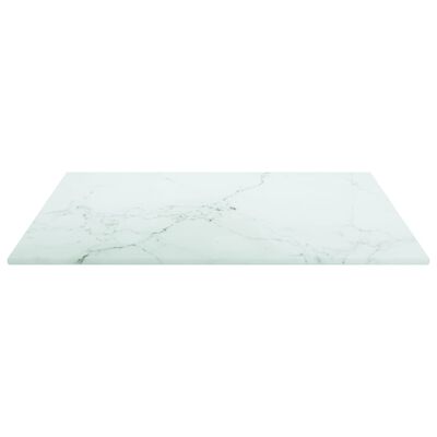 vidaXL Dessus de table blanc 40x40 cm 6 mm verre trempé design marbre