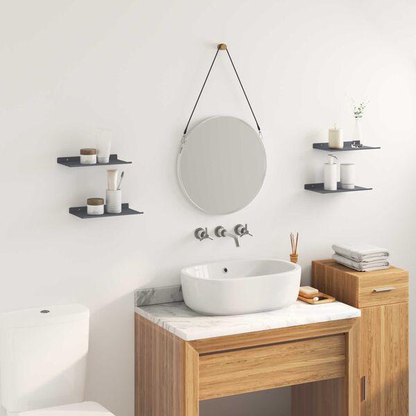 vidaXL &Eacute;tag&egrave;re flottante 4 pcs Anthracite 30 x 18 x 2,5 cm Acier
