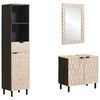 vidaXL Ensembles de salle de bain 3 pc Finition Lavage Blanc