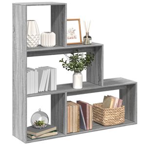 vidaXL &Eacute;tag&egrave;re s&eacute;paratrice de pi&egrave;ce 3niveaux sonoma gris 123x29x123 cm