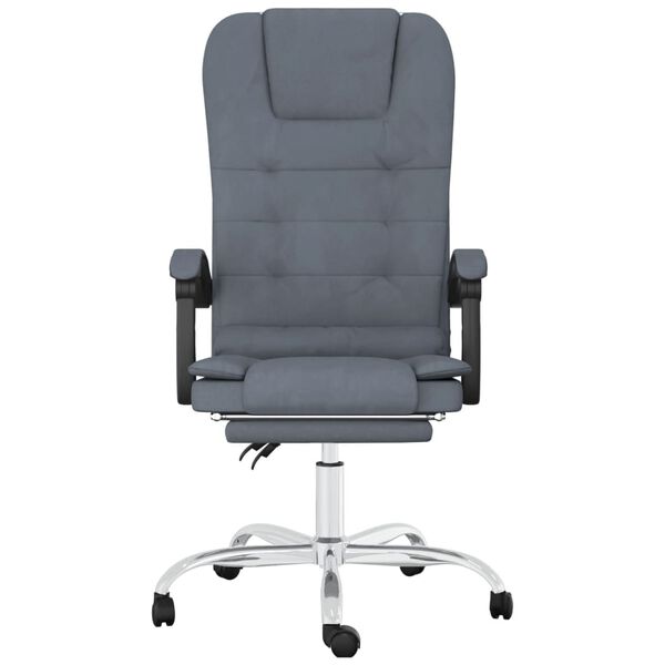 vidaXL Fauteuil de massage inclinable de bureau Gris fonc&eacute; Velours