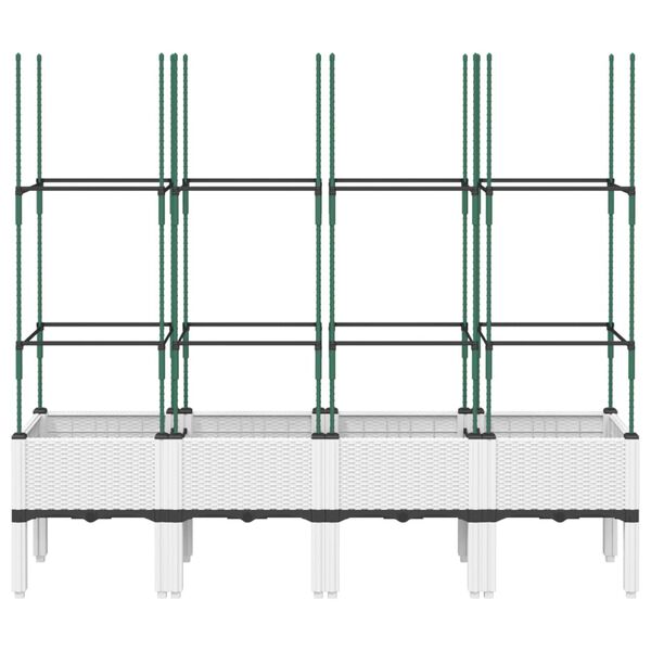 vidaXL Jardini&egrave;re avec treillis blanc 160x40x142,5 cm PP