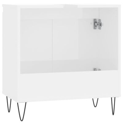 vidaXL Armoire de bain blanc brillant 58x33x60 cm bois d'ingénierie