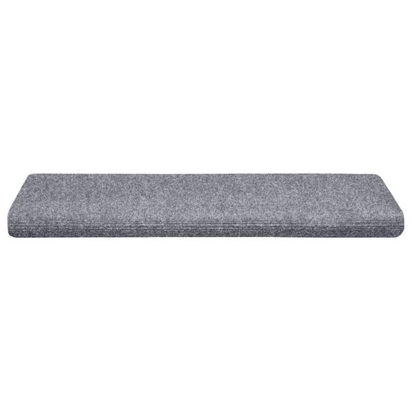 vidaXL Tapis d'escalier autocollants vidaXL, 20 pièces, 65 x 21 x 4 cm, gris clair, bord rectangulaire
