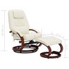 vidaXL Fauteuil de massage avec repose-pied blanc crème similicuir