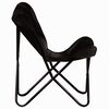 vidaXL Chaise papillon noir taille pour enfants cuir véritable