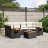 vidaXL Salon de jardin 7 pcs avec coussins noir r&eacute;sine tress&eacute;e
