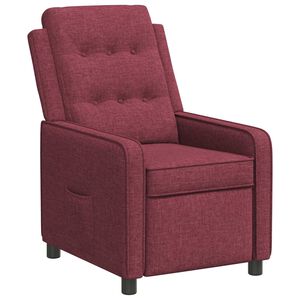 vidaXL Fauteuil inclinable Bordeaux 65 x 93 x 102 cm Tissu