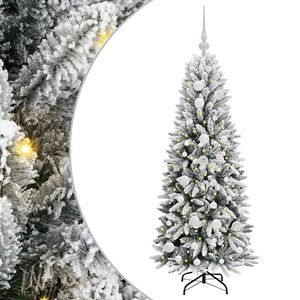 vidaXL Sapin de No&euml;l artificiel avec 150 LED avec support Blanc 120 cm