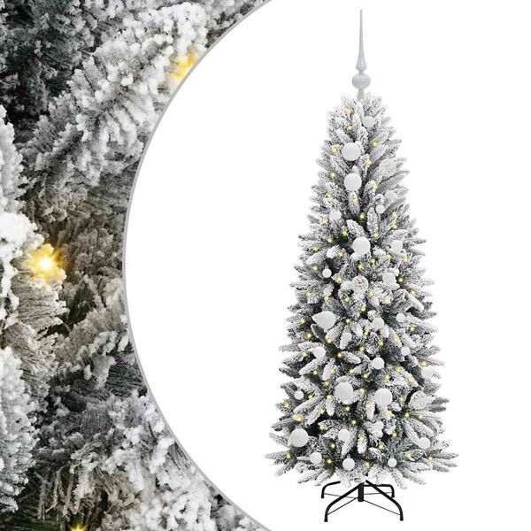 vidaXL Sapin de No&euml;l artificiel avec 150 LED avec support Blanc 120 cm